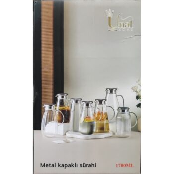 UNAL 18 METAL KAPAKLI CAM SURAHI