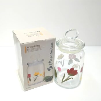 96762 ÇİÇEK DESENLİ KAVANOZ ORTA