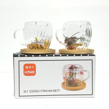 MRT-191 2LI CICEKLI KAHVE SET